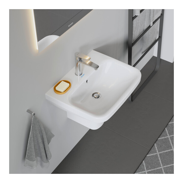 Duravit Lavabo DuraStyle 55x44 cm, blanc, m HL, ÜL, plan robinetterie