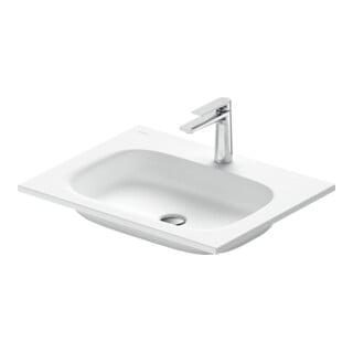 Duravit Lavabo DuroCast Plus Sivida 62x48,5 cm, avec trou robinet, blanc mat soyeux