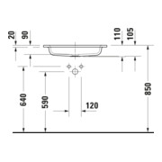 Duravit Lavabo DuroCast Plus Sivida 62x48,5 cm, avec trou robinet, blanc mat soyeux-2