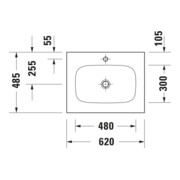 Duravit Lavabo DuroCast Plus Sivida 62x48,5 cm, avec trou robinet, blanc mat soyeux-4