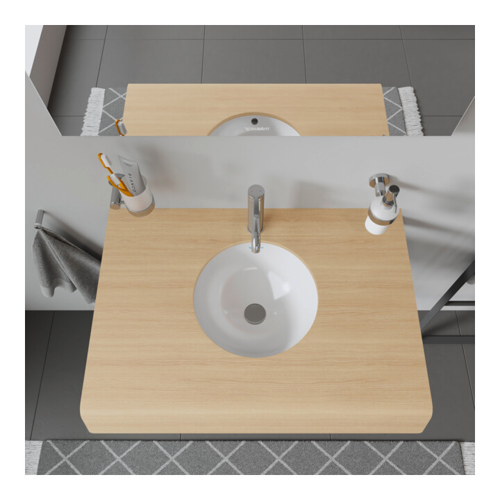 Duravit Lavabo encastré Architec 32,5 cm, blanc, EB v unt, sans trou robinet, HLB, avec trop-plein