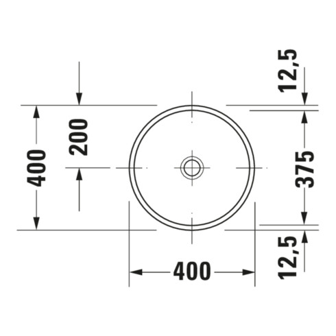 Duravit Lavabo encastré Architec 37,5 cm, EB v unt, s. HL, ÜL u. HLB, blanc