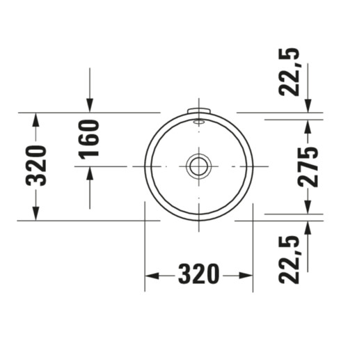 Duravit Lavabo encastré Architec d 27,5 cm, blanc, EB v unt, sans trou robinet, HLB, avec trop-plein