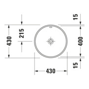 Duravit Lavabo encastré Architec d 40 cm, EB v unt, s. trou rob., HLB, c/ trop-plein, blanc-2