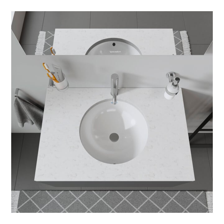 Duravit Lavabo encastré Architec d 40 cm, EB v unt, s. trou rob., HLB, c/ trop-plein, blanc
