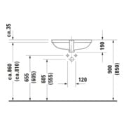 Duravit Lavabo encastré D-Code 55x40 cm, EB bas, sans trou robinet, HLB, avec trop-plein, blanc-4
