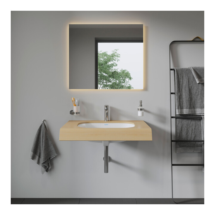 Duravit Lavabo encastré D-Code 55x40 cm, EB bas, sans trou robinet, HLB, avec trop-plein, blanc