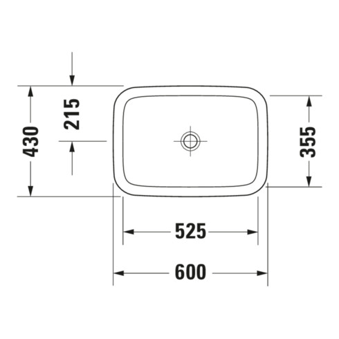 Duravit Lavabo encastré DuraStyle 60x43 cm, encastré face, blanc