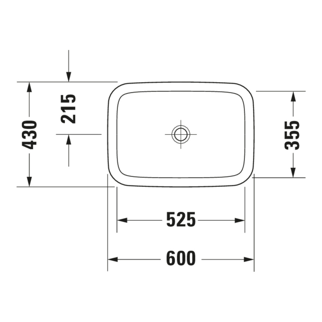 Duravit Lavabo encastré DuraStyle 60x43 cm, encastré face, blanc
