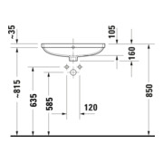 Duravit Lavabo encastré No. 1 55x40 cm, EB v u, sans trop-plein, blanc-3