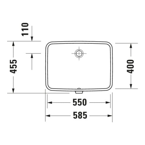 Duravit Lavabo encastré No. 1 55x40 cm, EB v u, sans trop-plein, blanc