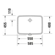 Duravit Lavabo encastré No. 1 55x40 cm, EB v u, sans trop-plein, blanc-4