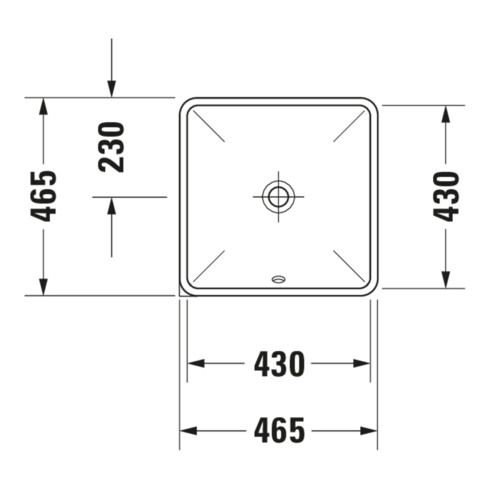 Duravit Lavabo encastré Starck 3 43x43 cm, EB bas, sans trop-plein, blanc