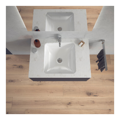 Duravit Lavabo encastré Starck 3 43x43 cm, EB bas, sans trop-plein, blanc