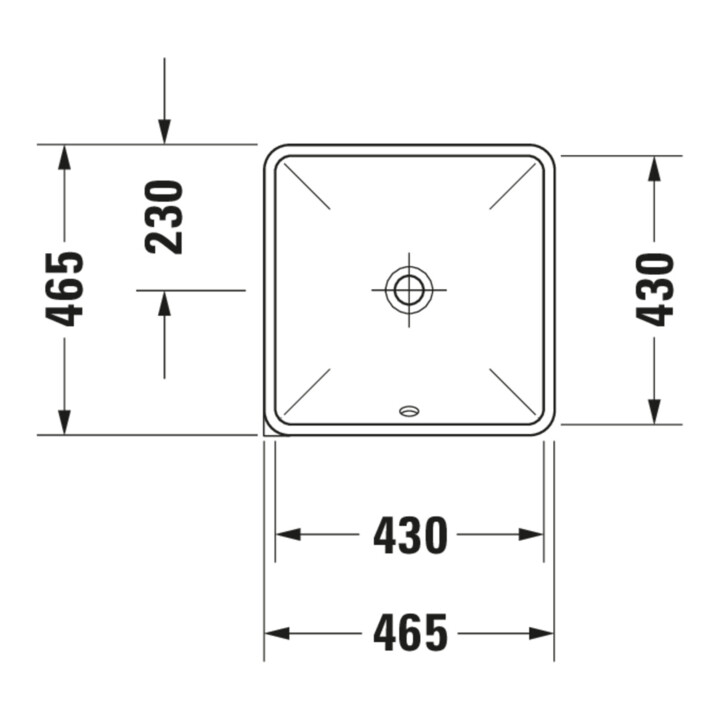 Duravit Lavabo encastré Starck 3 43x43 cm, EB bas, sans trop-plein, blanc