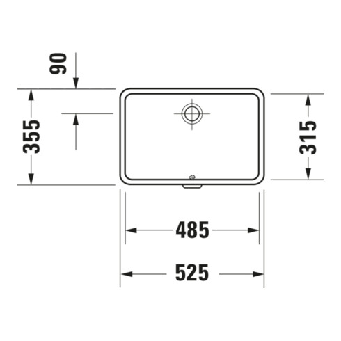 Duravit Lavabo encastré Vero 48,5x31,5 cm, EB dessous, sans trou robinet, avec trop-plein, blanc