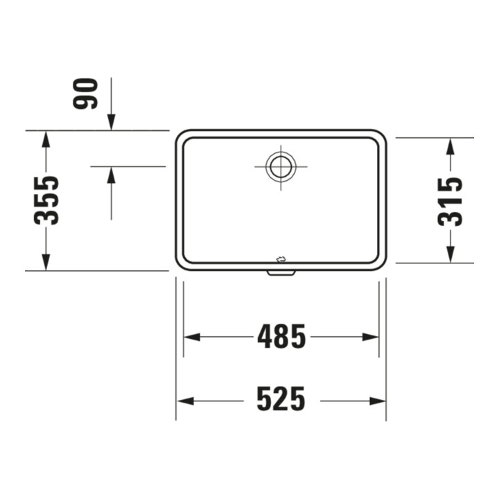 Duravit Lavabo encastré Vero 48,5x31,5 cm, EB dessous, sans trou robinet, avec trop-plein, blanc