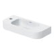 Duravit Lavabo Happy D.2 50x22 cm, sans trop-plein, avec trop-plein, trop-plein à gauche, blanc