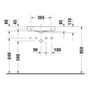 Duravit Lavabo Happy D.2 50x22 cm, sans trop-plein, avec trop-plein, trop-plein à gauche, blanc-5