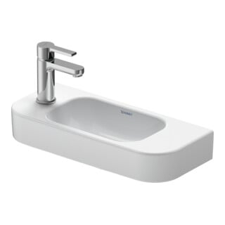 Duravit Lavabo Happy D.2 50x22 cm, sans trop-plein, avec vidage, vidage à droite, blanc