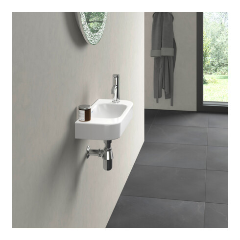 Duravit Lavabo Happy D.2 50x22 cm, sans trop-plein, avec vidage, vidage à droite, blanc