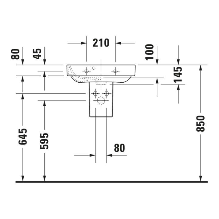 Duravit Lavabo Happy D.2 50x36 cm, avec trop-plein, blanc