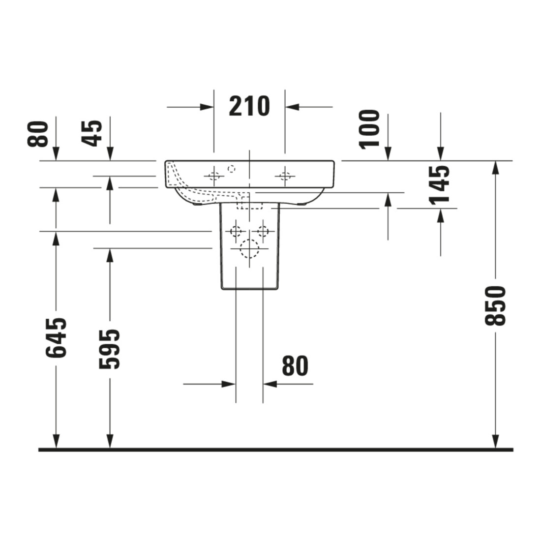 Duravit Lavabo Happy D.2 50x36 cm, avec trop-plein, blanc