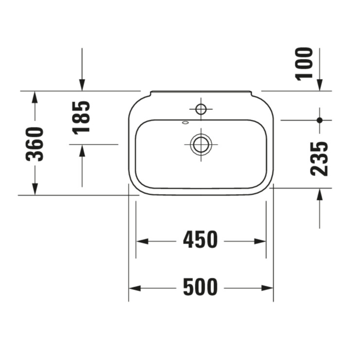 Duravit Lavabo Happy D.2 50x36 cm, avec trop-plein, blanc