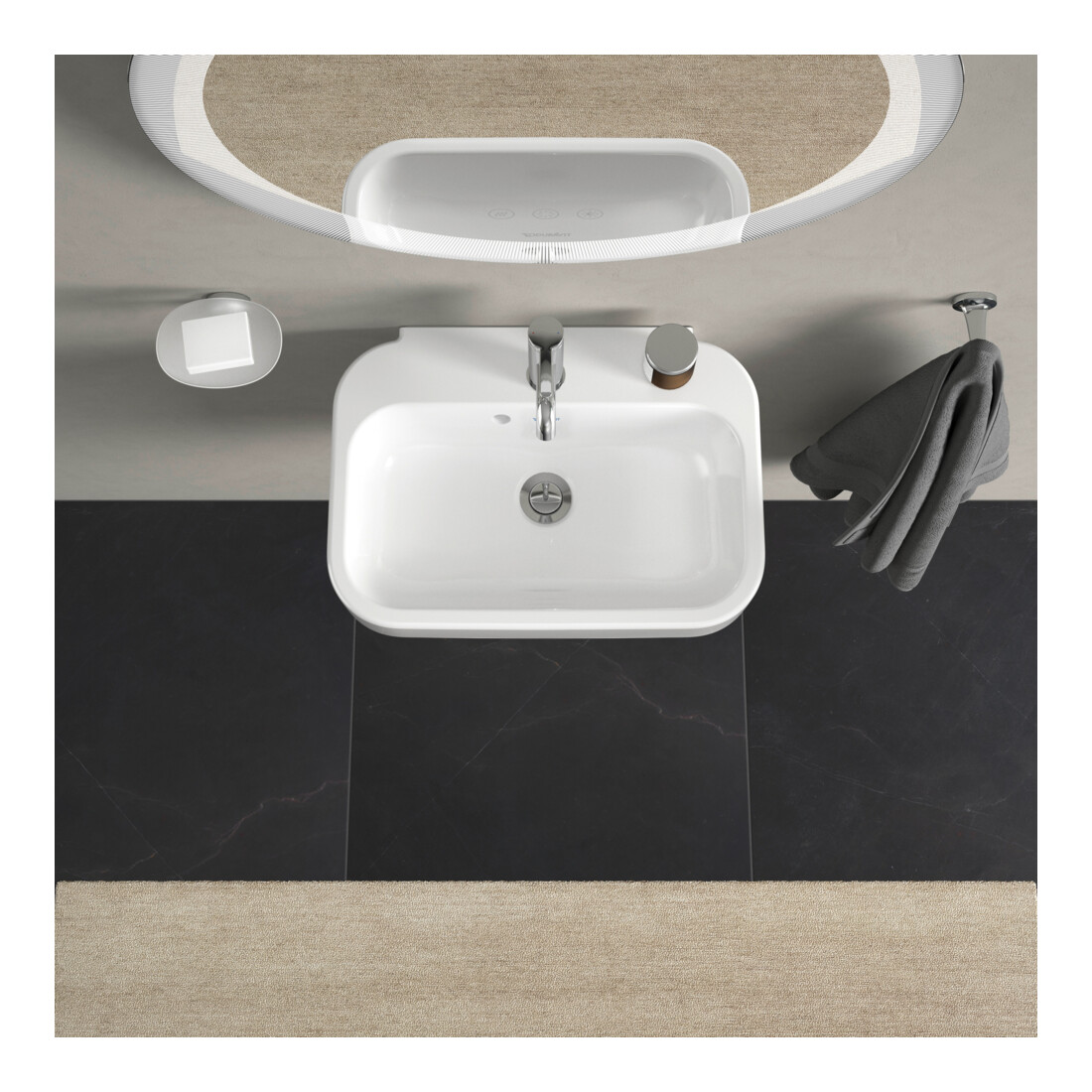 Duravit Lavabo Happy D.2 50x36 cm, avec trop-plein, blanc
