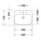 Duravit Lavabo Happy D.2 60x47,5 cm, blanc, m HL, ÜL, plan vasque avec trou robinet-5