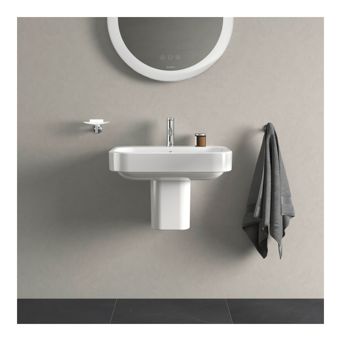 Duravit Lavabo Happy D.2 60x47,5 cm, blanc, m HL, ÜL, plan vasque avec trou robinet