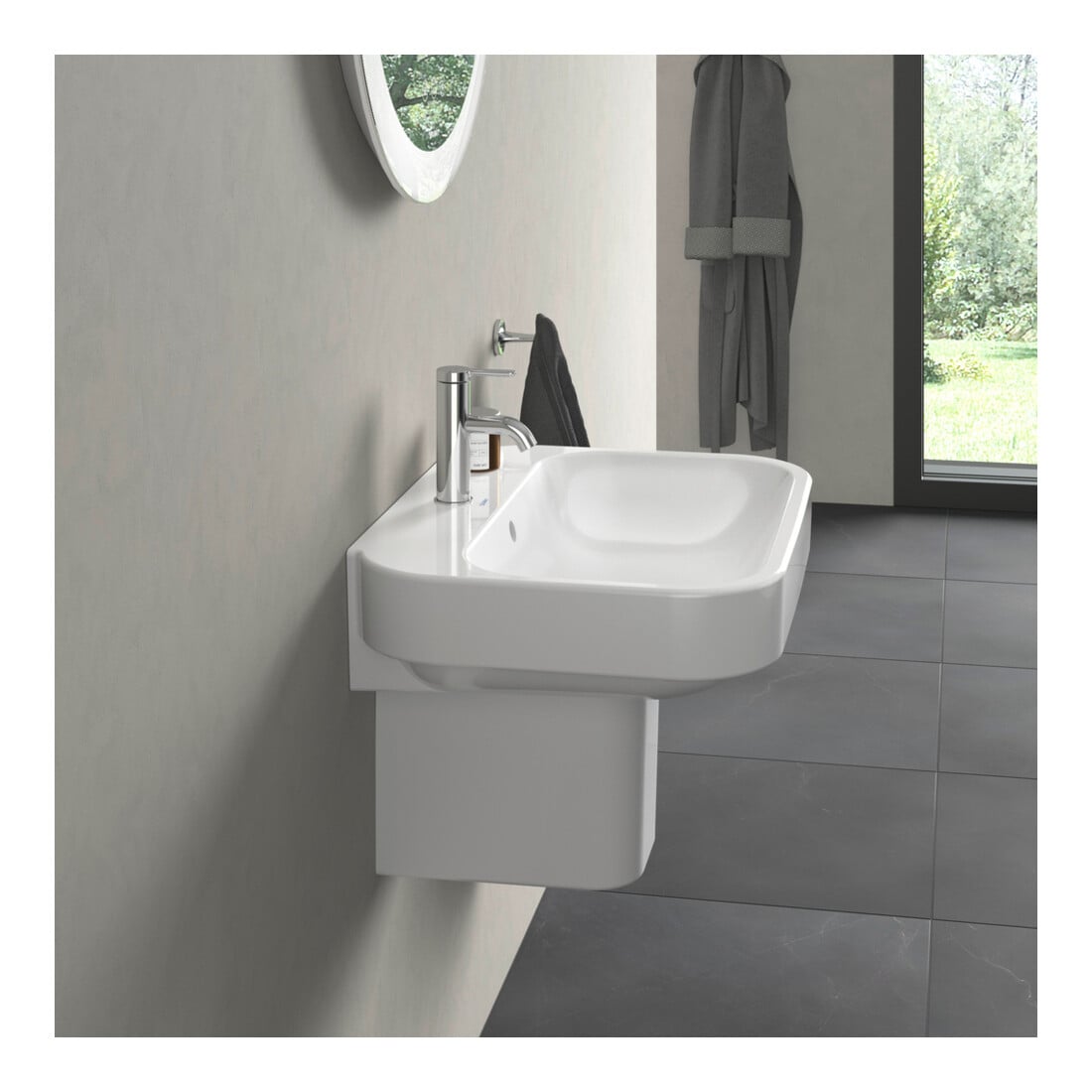 Duravit Lavabo Happy D.2 60x47,5 cm, blanc, m HL, ÜL, plan vasque avec trou robinet