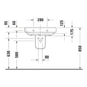 Duravit Lavabo Happy D.2 65x49,5 cm, blanc, avec trop-plein, 1 trou robinet-5