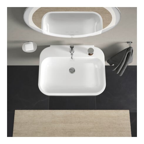 Duravit Lavabo Happy D.2 65x49,5 cm, blanc, avec trop-plein, 1 trou robinet