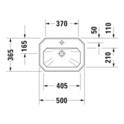 Duravit Lavabo mural 1930 50x36,5 cm, avec trop-plein, avec trou de robinet, blanc-5