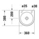 Duravit Lavabo mural Architec 36x38 cm, DL droite, sans trop-plein, avec trop-plein, blanc-3