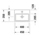 Duravit Lavabo mural brossé Vero Air 45x35 cm, avec trop-plein, blanc