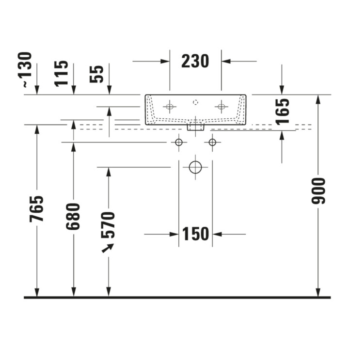 Duravit Lavabo mural brossé Vero Air 45x35 cm, avec trop-plein, blanc