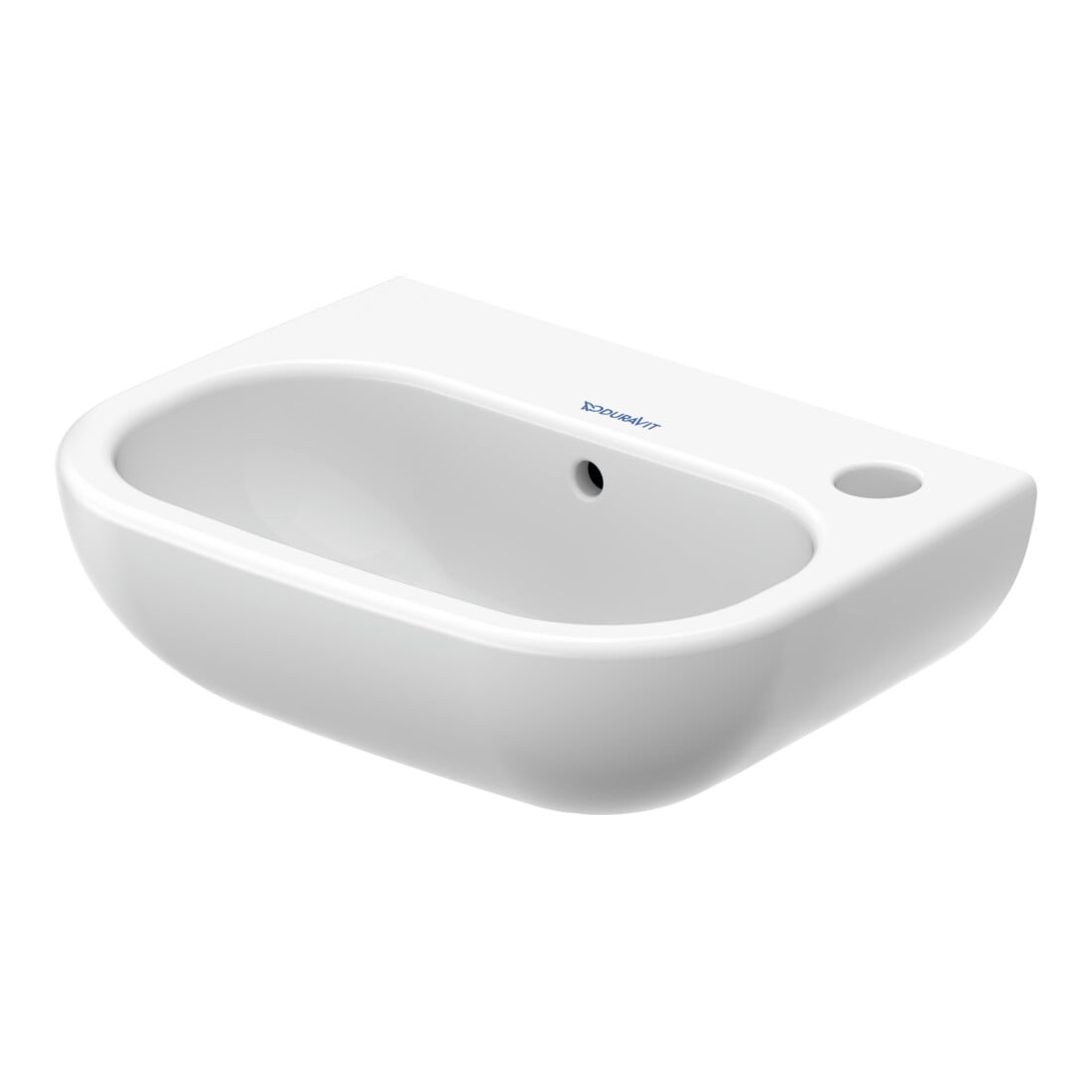 Duravit Lavabo mural D-Code 36x27 cm, avec trop-plein, trou de robinet à droite, blanc