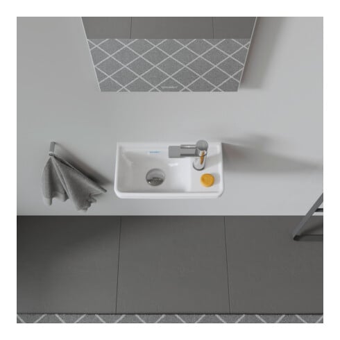 Duravit Lavabo mural D-Neo 40x22 cm, gauche, sans trop-plein, avec trop-plein, blanc
