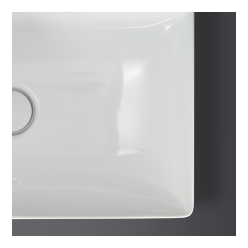 Duravit Lavabo mural DuraSquare 45x35 cm, sans trop-plein, avec trop-plein latéral, sans trou de robinet, blanc