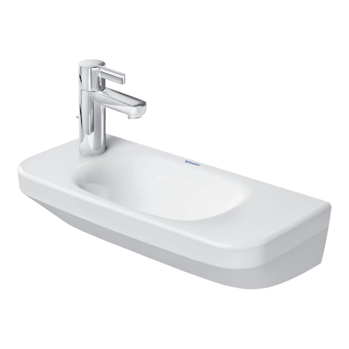 Duravit Lavabo mural DuraStyle 50x22 cm, sans trop-plein, avec trop-plein, sans trou de robinet, blanc