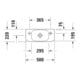 Duravit Lavabo mural DuraStyle 50x22 cm, sans trop-plein, avec trop-plein, sans trou de robinet, blanc