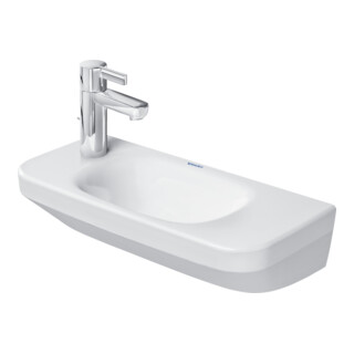 Duravit Lavabo mural DuraStyle 50x22 cm, sans trop-plein, avec trop-plein, trop-plein à gauche, blanc