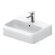 Duravit Lavabo mural Qatego 45x35 cm, avec robinetterie, trop-plein, trou de robinet, blanc brillant-1