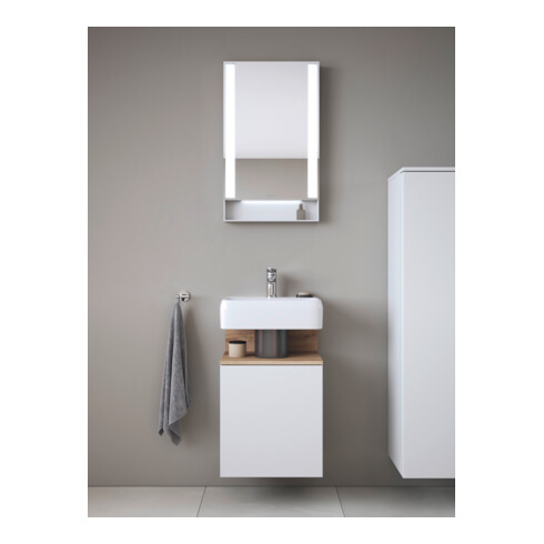 Duravit Lavabo mural Qatego 45x35 cm, avec robinetterie, trop-plein, trou de robinet, blanc brillant