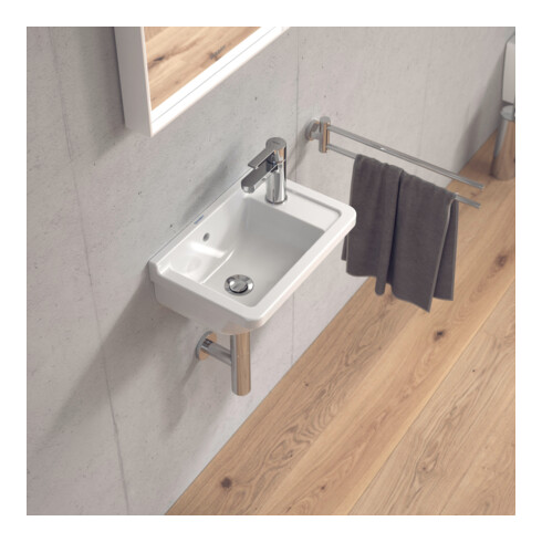 Duravit Lavabo mural Starck 3 40x26cm, EV droite, avec trop-plein, trou robinet, blanc