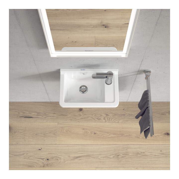 Duravit Lavabo mural Starck 3 40x26cm, EV droite, avec trop-plein, trou robinet, blanc