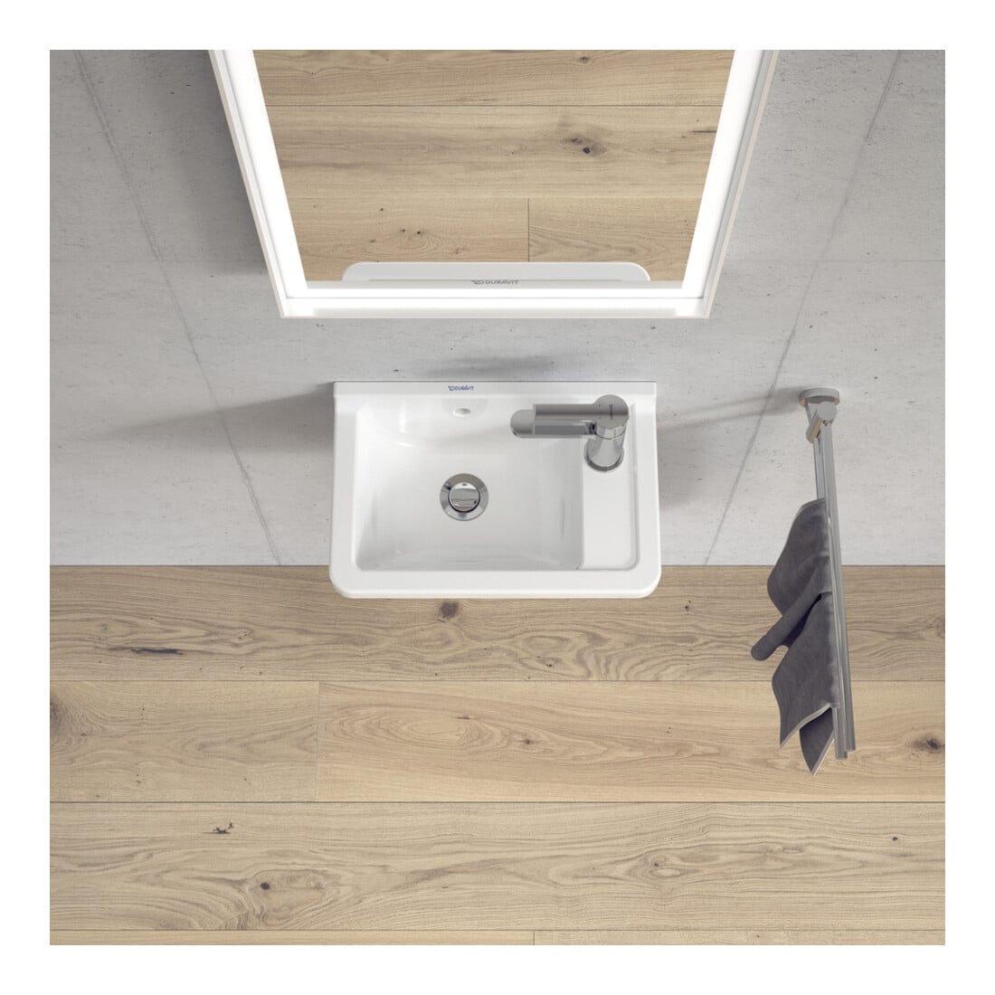 Duravit Lavabo mural Starck 3 40x26cm, EV droite, avec trop-plein, trou robinet, blanc