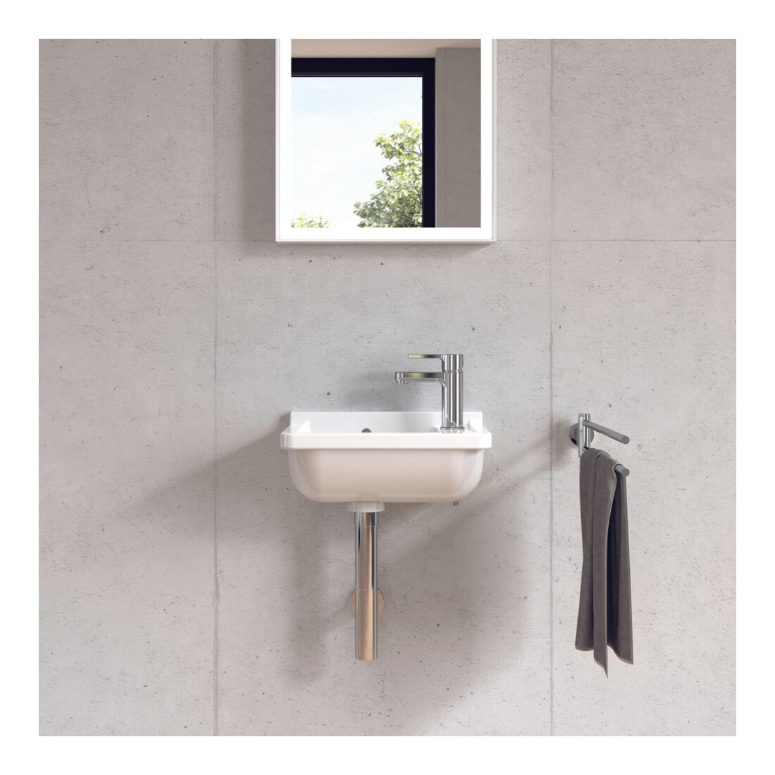 Duravit Lavabo mural Starck 3 40x26cm, EV droite, avec trop-plein, trou robinet, blanc